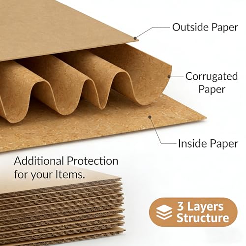 ZBEIVAN 12x12x12 Inches Shipping Boxes Pack of 10 - Corrugated Kraft Cardboard Mailers
