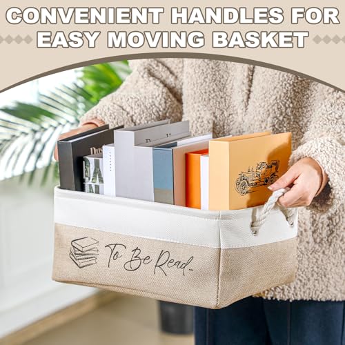Marsui Book Lover Gifts TBR Book Storage Basket to Be Read List Storage Bin Bookish Accessories Bookworm Gift for Club Members Student Teacher Reading Accessories