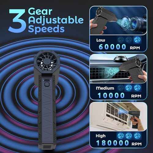 Jet Dry Blower, COSANO Super Jet Fan Blower 130000 RPM, Portable Mini Jet Blower with 3 Adjustable Speeds, Cordless Air Blower Car Dryer, Computer, Keyboard, Lens