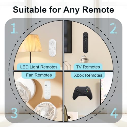 Vaszu 6-Pack Magnetic Silicone Remote Control Holders Wall Mount for TV & Devices, Black