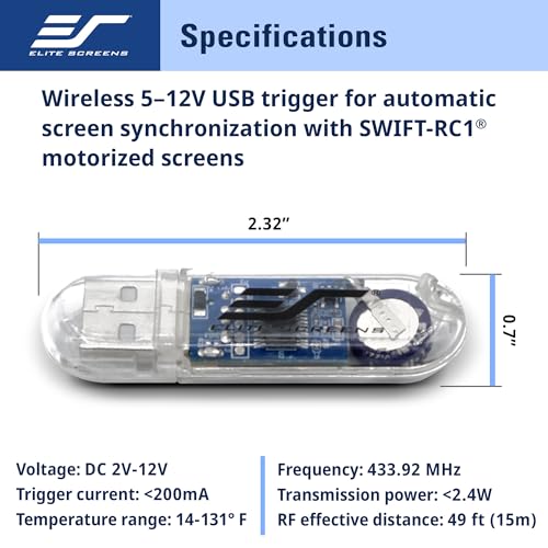 Wireless RF USB Projector Trigger for Elite Screens SWIFT-RC1 System