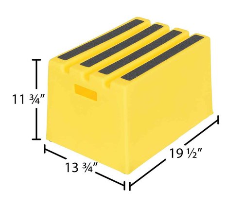 Vestil VST-1-Y Polyethylene Step Stool, 1 Step, Yellow
