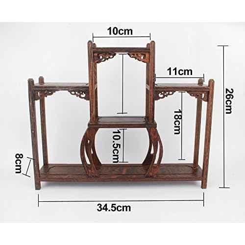 NWFashion Chinese Wooden Assemble Display Stand Symmetric Short Floor Curio Cabinets Shelf (3)