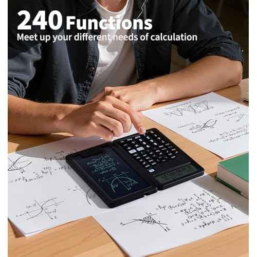 Scientific Calculators for Students, Office Desktop Calculators, 240 Computing Functions, Small Calculator with Notepad, Ideal for Middle High School Students and Teachers (Black)