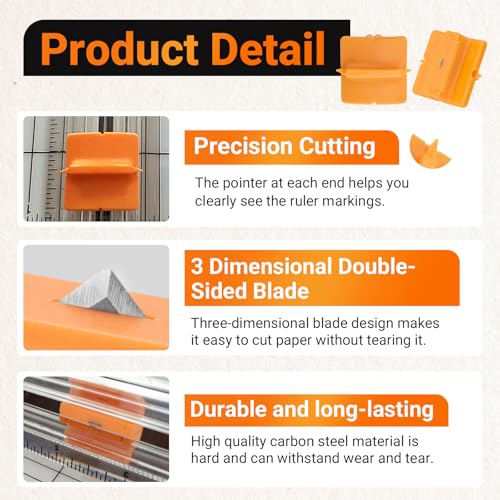 Paper Cutter Blades for Fiskars 9” & 12” Personal Trimmers - Replacement Pack