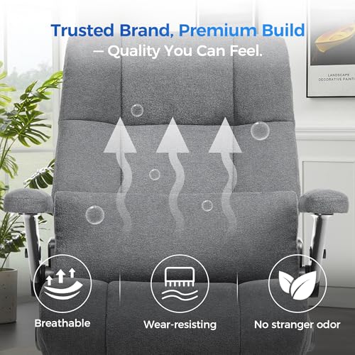 Big & Tall Ergonomic Office Chair with 3D Kneading Massage and Heat