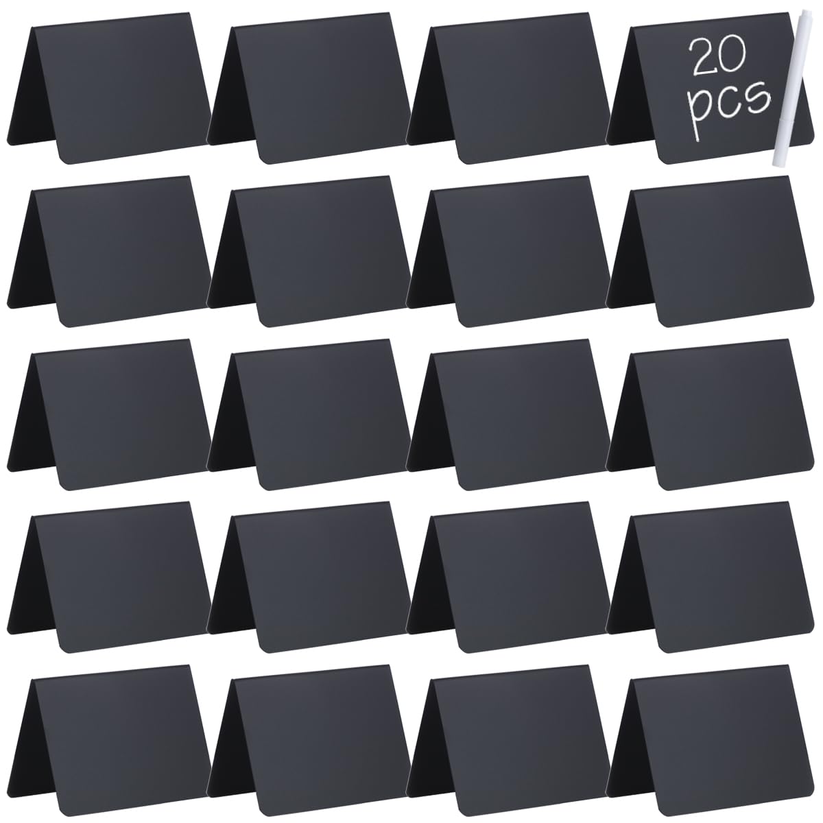 SUMERBOX 20 Pack 4"x3" Mini Chalkboard Signs for Food Buffet Party, Tabletop Small Chalkboard Signs Food Labels for Wedding Bakery Buffet, Easy to Write and Wipe Off