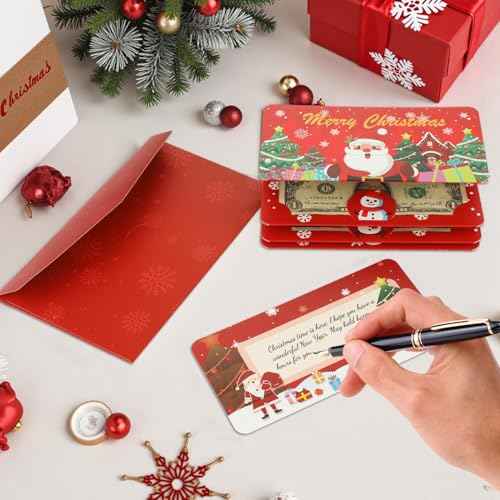 Christmas Money Holders for Cash, Money Christmas Cards with Envelopes, Surprise Christmas Gifts for Kids Teen Girls Boys Women Men Mom Dad