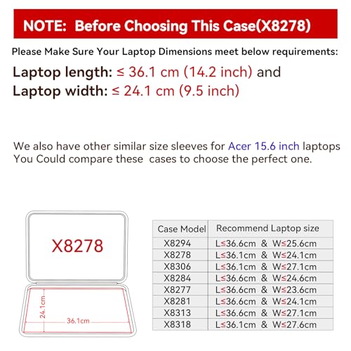 Smatree Hard EVA Protective Sleeve Case Compatible for 15.6 inch Acer Aspire Go 15 AG15-31P-3894, for 15.6 inch Acer Aspire 5 A515-58M-7570, for 16 inch Acer Swift Edge 16 SFA16-41-R6YS Laptop (X8278)