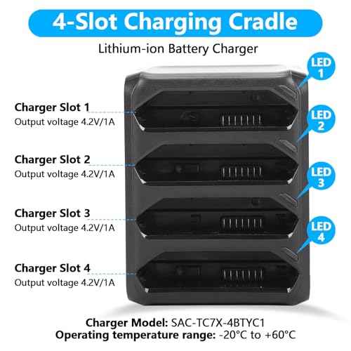 for Zebra TC77 Battery Charger Cradle - for Zebra TC7X Battery Charger - for Symbol/Zebra TC70 TC70X TC72 TC77 TC75 TC55 Barcode Scanner Batteries Charger Cradle SAC-TC7X-4BTYC1 (4-Slot)