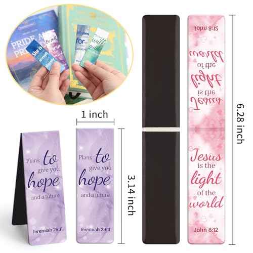 Magnetic Bookmarks, Tumwisk 15PCS Large Bible Quotes Christian Bookmarks for Women, Double Sided Book Markers, Book Marks for Reading Women Students Teachers Supplies