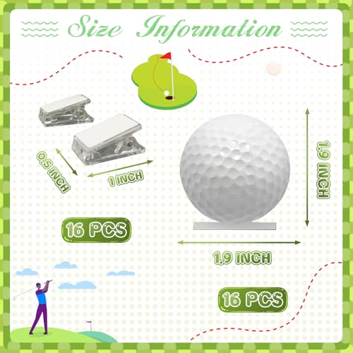 16-Pack Golf Photo Holders - Table Number Cards & Centerpieces for Golf Party