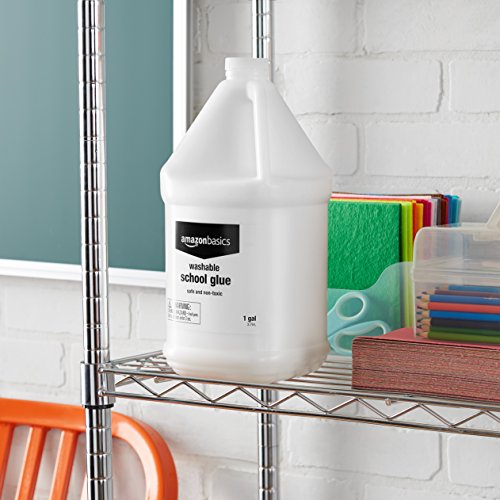 Amazon Basics All-Purpose White Liquid Glue, 1 Gallon – Ideal for School, Craft & Slime