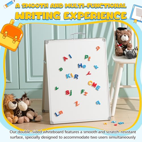 Lincia 36x24 Inch Double-Sided Foldable Dry Erase Board with Stand - Portable Whiteboard
