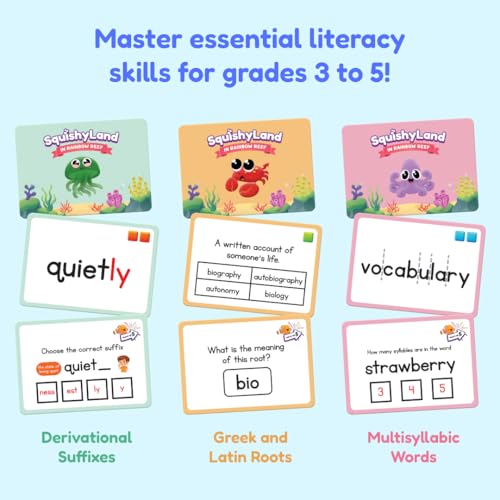 Fidget Game SquishyLand Card Expansion Pack for Grades 3-5 - Literacy & Reading Skills