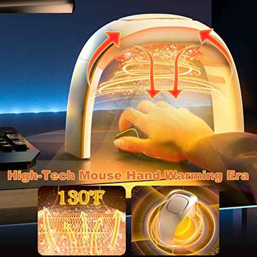 Heated Mouse Pad Hand Warmer, [ Upgraded Chip, Longer Lifespan]110V Heated Desk Warmer for Office Gaming Adjustable Temperature with 5ft Cable,Xuenair Desktop Hand Warmer for Kids Men and Women--White