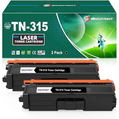 TN-310 Black Toner Cartridge Replacement for Brother TN336 TN310 TN315 TN331 Works for HL-4150CDN HL-4570CDW MFC-9970CDW Printer(2-Pack)