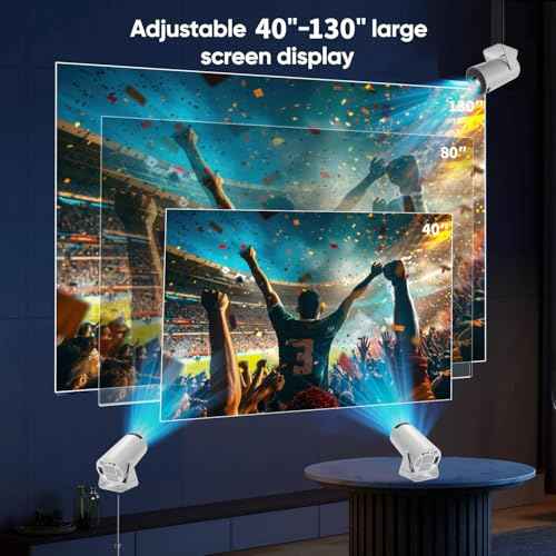 Mini Portable Projector with WiFi 6 & Bluetooth 5.0, 1080P Full HD 4K Supported, Android 11 Smart Home Theater Projector with Auto Keystone, Compatible with Phone/Laptop/TV Stick