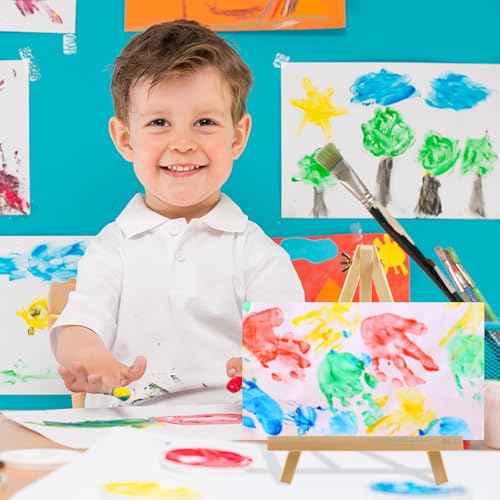 26 PCS 9 Inches Tabletop Easels,Wood Easels, Easel Stand for Painting Canvases, Art, and Crafts, Tripod, Painting Party Easel, Tabletop Easels for Painting, Portable Canvas Photo Picture Sign Holder