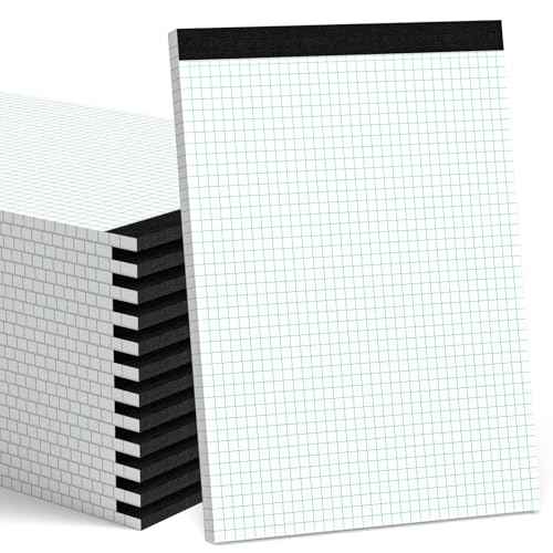 Graph Paper Pad 8.5 x 11, 24 Pack, 4x4 Graph Ruled, Grid Paper Pad 8-1/2" x 11", Blueprint Quadrille Pad, Easy Tears Off, Grid Pad Notebook 8.5 x 11, White 70 GSM Graft Paper, 30 Sheets/Pad