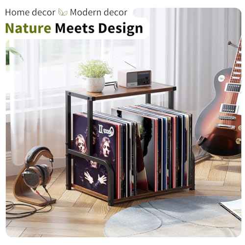 Vinyl Record Storage, Space Saving Record Holder for 12 Inch Albums, Album Vinyl Record Holder Organizes & Protects Your Collection