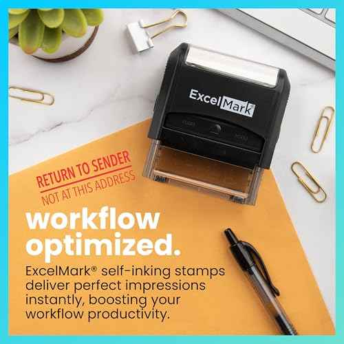 ExcelMark Self-Inking Rubber Stamp - Return to Sender Not at This Address - Red Ink (Medium)