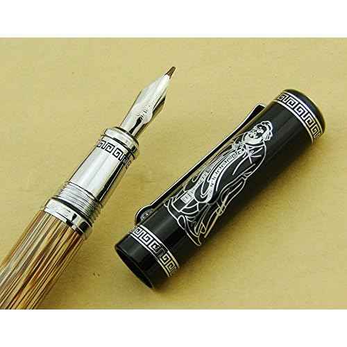 Lanxivi Duke 551 Confucius Fude Nib Fountain Pen Bent Nib Natural Bamboo Medium to Broad Art Handwriting Drawing Calligraphy Pen
