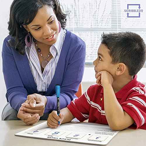 SCRIBBLEDO 10 Pack Place Value Board 9" x 12" Double Sided Dry Erase Boards for Kids for Teaching Place Values from Billions to Decimal Numbers Math Manipulative Lapboard for Teachers School Classroom