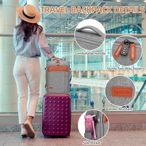 Travel Laptop Backpack,42L Carry on Luggage, Flight Approved Expandable Backpack,Business Anti Theft Weekender Bags for Women Men, Water Resistant Expandable Backpacks With 4 Packing Cubes