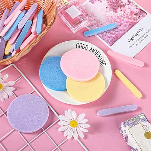 480 Count Compressed Facial Sponges Makeup Removal Round Face Wash Sponge Reusable for Cleansing Exfoliating PVA Spa Facial Pads for Women Esthetician Beauty Remover Supplies(Yellow,purple,blue,pink)