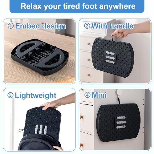 CasaZenith Under Desk Footrest with Massage Surface & Non-Slip Base