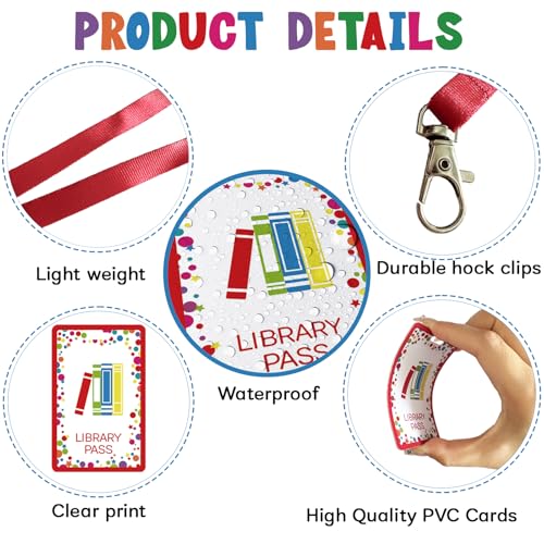 Colorful Classroom Hall Passes with Lanyards - Unbreakable PVC Set for Schools