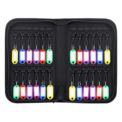 Opastry 24-Key Portable Key Organizer Case – Waterproof & Fireproof, Black
