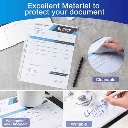 65 Pack Clear Sheet Protectors, 8.5 x 11 inch Page Protectors for 3 Ring Binder,Top Loading Paper Protector for Documents and Photos,Letter Size