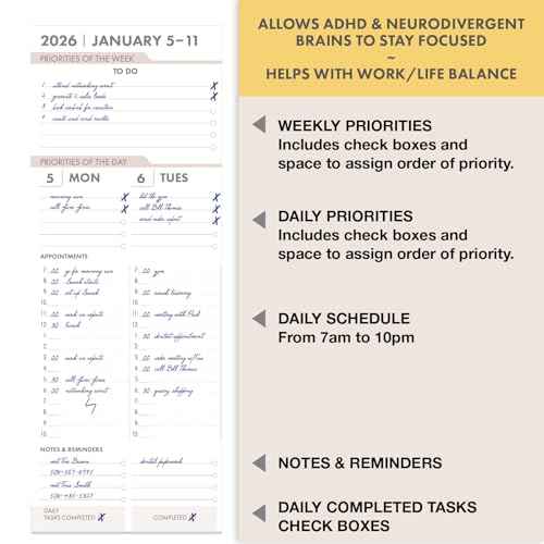 Essential PRO 2026 Daily, Weekly & Monthly Planner, 8.5"x11": 14 Months (Nov 2025 - Dec 2026) Monthly Tabs,Daily Tracking,Notes Pages,Storage Pocket,Bookmark w Sticky Notes (Tree Seasons)
