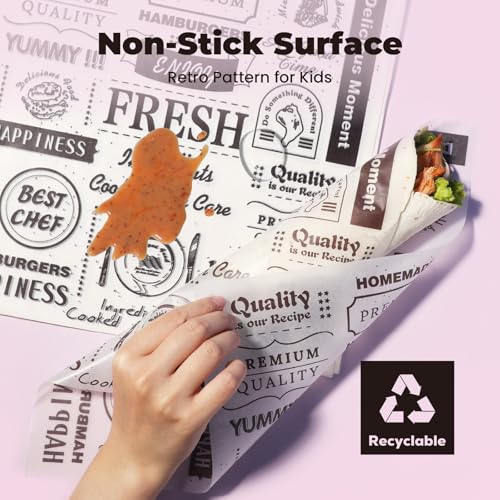 Fit Meal Prep [250 Sheets] 12x12" Deli Paper Sheets, Newsprint Dry