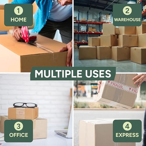 Zuvo Clear Heavy Duty Packing Tape with Dispenser - 6 Rolls