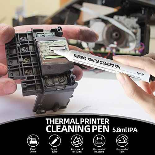 Thermal Printer Cleaning Pen, Universal Thermal Print Head Cleaning Kit for POS & Card Printer, Thermal Receipt (12PCS)