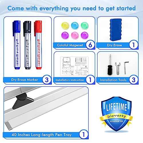maxtek Rolling Whiteboard, 72x40 Large Double-Sided White Board Dry Erase on Wheels, Giant Magnetic White Board Standing for Office, School, Home Office, Homeschool(72 x 40)