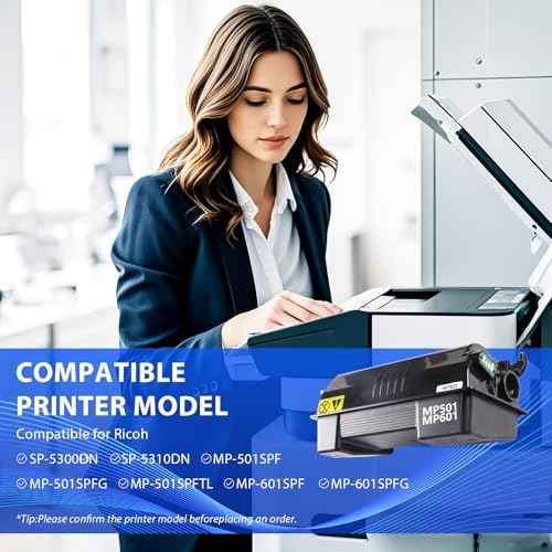 MP501 MP601 Toner Cartridge Compatible for Ricoh 407823 MP 601 MP 501 for SP5300DN SP5310DN MP501SPF MP501SPFG MP501SPFTL MP601SPF MP601SPFG (25,000 Pages, Black)