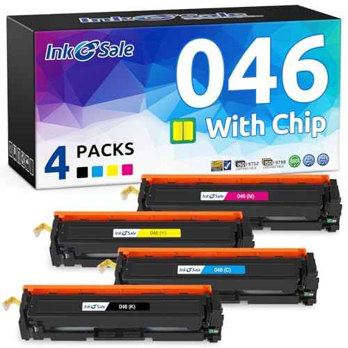 INK E-SALE Compatible CRG-046 Toner Cartridge Replacement for Canon 046 CRG 046 Toner for Canon Color ImageCLASS LBP654Cdw MF735Cdw Canon i-Sensys LBP651C LBP652C Printer 4 Pack Color Upgraded Version
