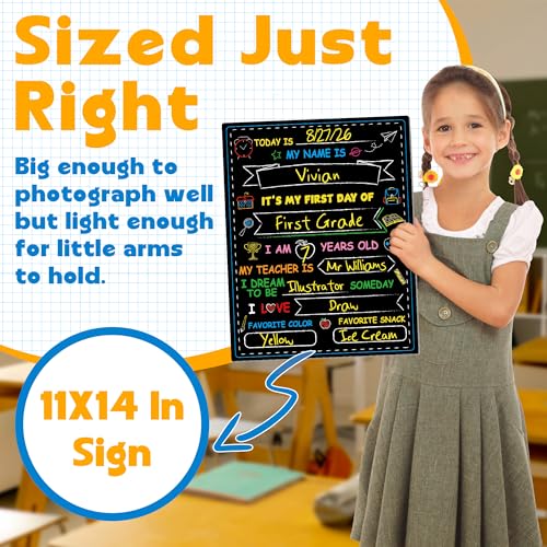 Melisheer 11"x14" Double-Sided First & Last Day of School Chalkboard Sign