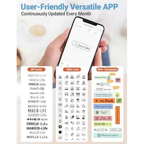 Makeid Label Makers, L1 Label Maker Machine, Portable Wireless Sticker Label Makers for Home, School, Office Use, Rechargeable Thermal Printer with Multiple Fonts, Templates - Blue, 203dpi
