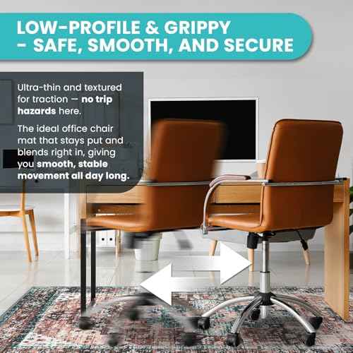 Office Chair Mat for Hardwood Floor -Heavy-Duty Floor Mat for Office Chair - Scratch-Resistant and Non-Slip Computer Chair Mat, Wood and Tile Protection for Office & Home, Brown 48" x 60"