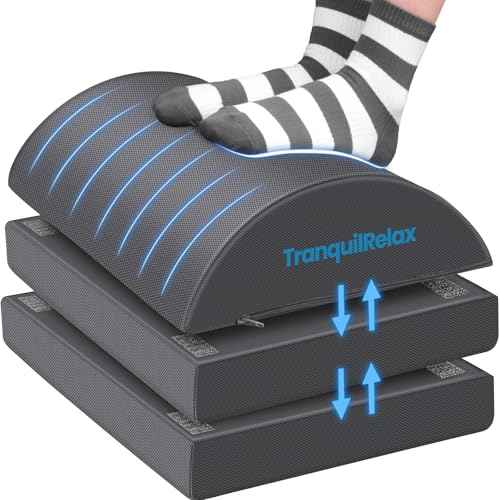 Foot Rest for Under Desk at Work, Gaming Accessories Foot Stool with 3 Adjustable Heights & Washable Cover, Comfortable Office Desk Accessories, Footrest for Office, Home and Car (Gray)