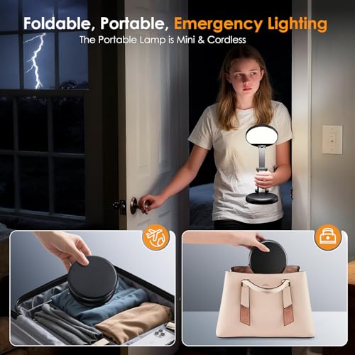 One Fire Black Cordless Rechargeable LED Desk Lamp 3600mAh Battery Operated