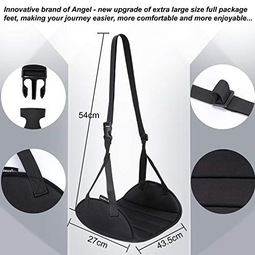 Extra Large Upgraded Airplane Foot Rest with Memory Foam – Angemay Travel Hammock for Long Flights