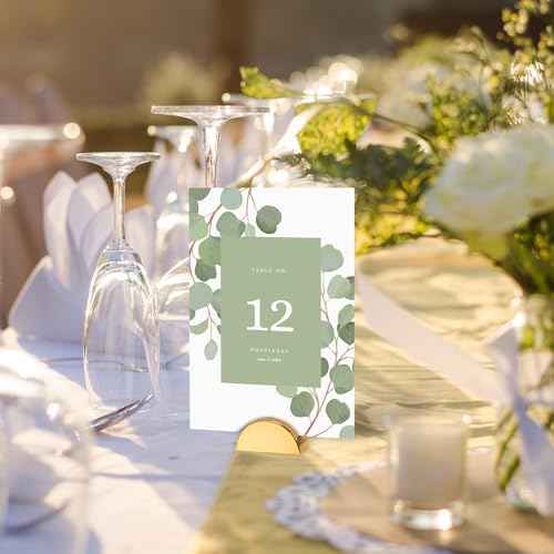 Vicenpal 40 Pcs Gold Table Number Holders Wedding Acrylic Card Place Holders with Card Slot Table Sign Display Stands for Photo Menu Office Meeting Restaurant Wedding Party Events (Semicircular)