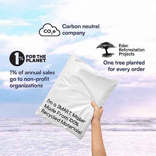 200 Count, 10x13 inch 100% Recycled Poly Mailers Eco Friendly Packaging Envelopes Supplies Mailing Bags 2.5 Mil Thick - SMART Mailer