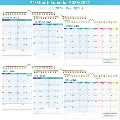 Wall Calendar 2026-2027 ? 2 Year Calendar 2026-2027, 11 x 8.5 In, Jan 2026 - Dec 2027, 2026 Calendar 24 Months, Small Monthly Calendar 2026, with Ruled Blocks, Thick Paper, Holidays, To-dos £¦ Notes